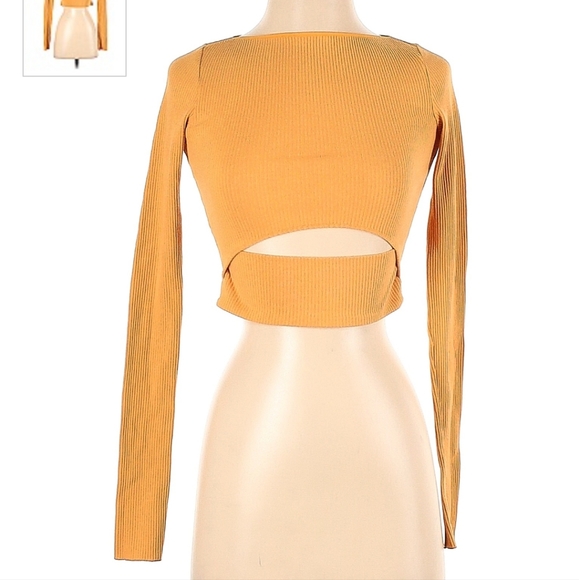 Zara W&B long sleeve strip top - Picture 3 of 4